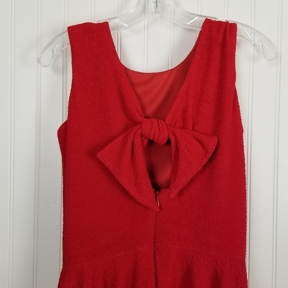 David Charles NWT Girls Sz 14 Yrs Full Skirt Sleeveless Textured Dress Bow Red - Picture 5 of 12